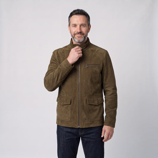 Suede Zip-Through Jacket