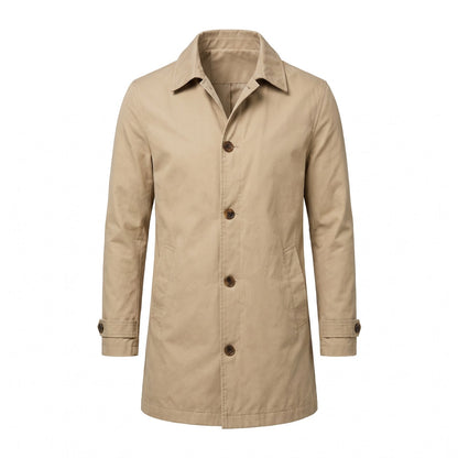Men's Tailored Longline Coat with Classic Button Front 1