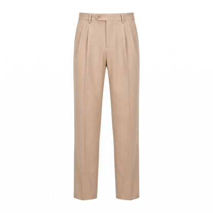 Men's Tailored Straight Leg Trousers with Front Pleat 1