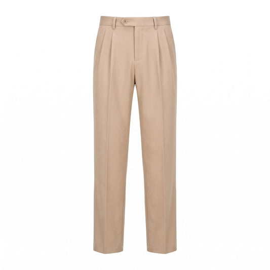 Men's Tailored Straight Leg Trousers with Front Pleat 1