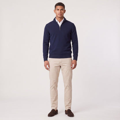 Men's Textured Quarter Zip Jumper with Knitted Stand Collar 5