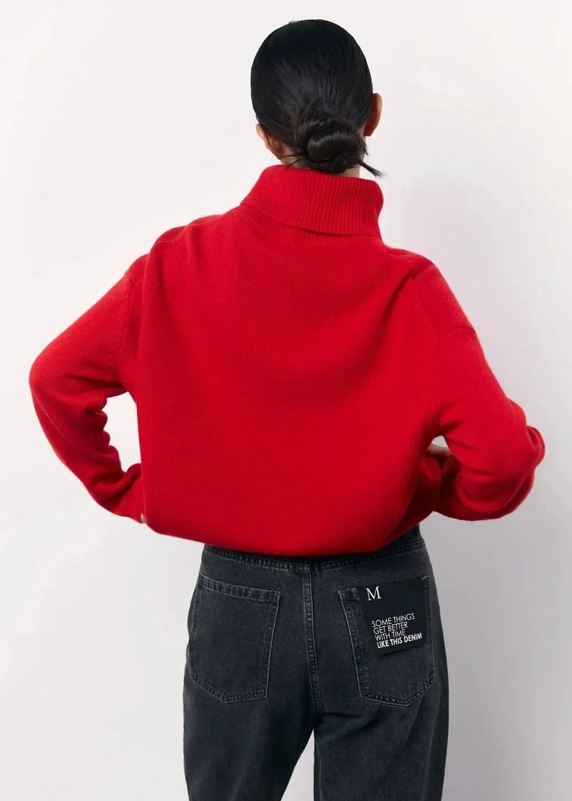 Turtleneck Sweater, Oversized Roll Neck Jumper in Red 4