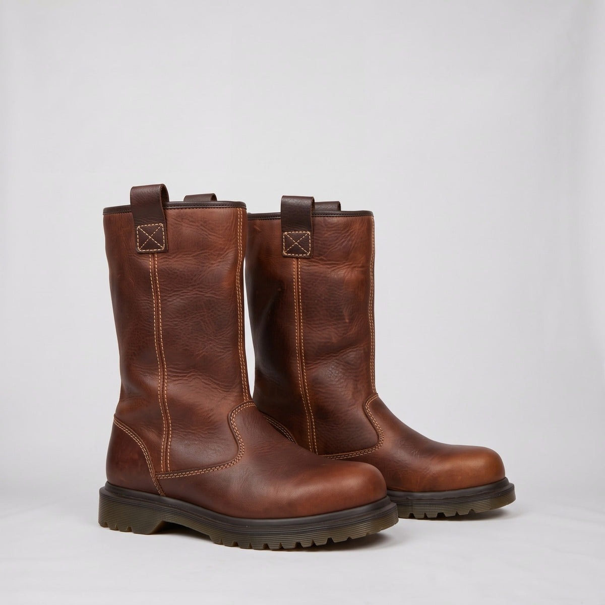 Ankle Boots with Faux Shearling Cuff, Warm Pull-On Boots 1