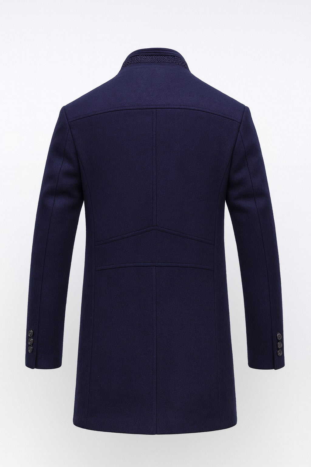 Men's Wool Blend Winter Overcoat with Stand Collar 5