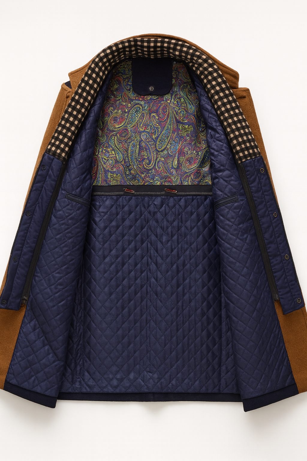 Men's Wool Blend Winter Overcoat with Stand Collar 6