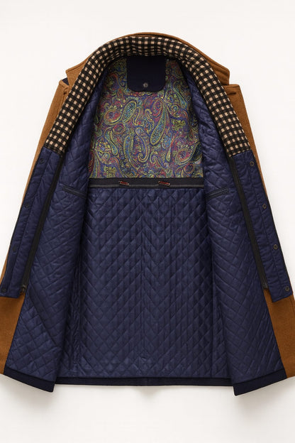 Men's Wool Blend Winter Overcoat with Stand Collar 6