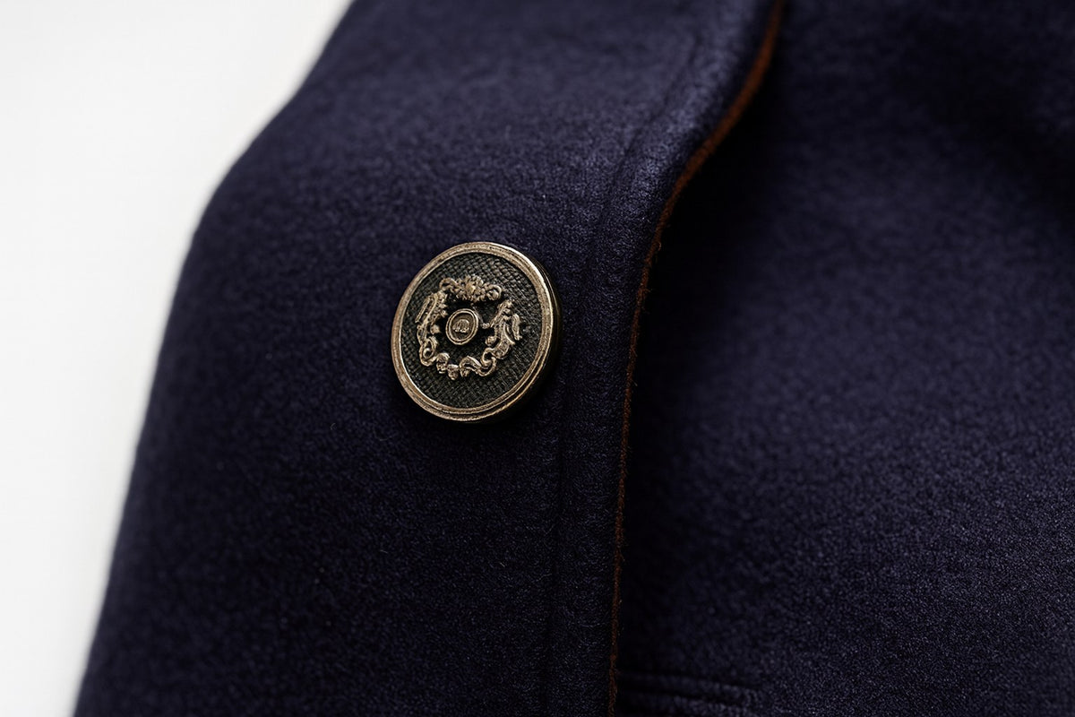 Men's Wool Blend Winter Overcoat with Stand Collar 10