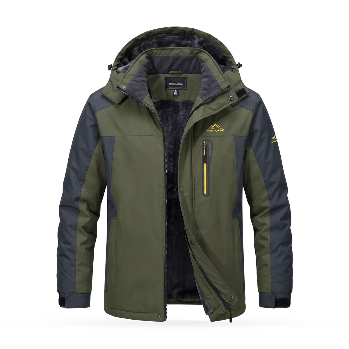 Winter Jacket for Men, Waterproof Coat with Hood and Fleece 1