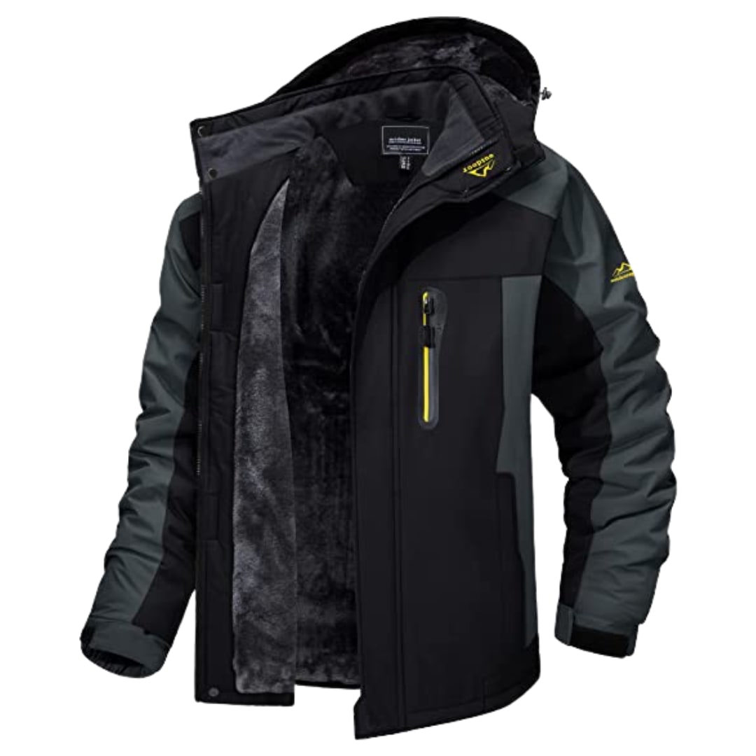 Winter Jacket for Men, Waterproof Coat with Hood and Fleece 3
