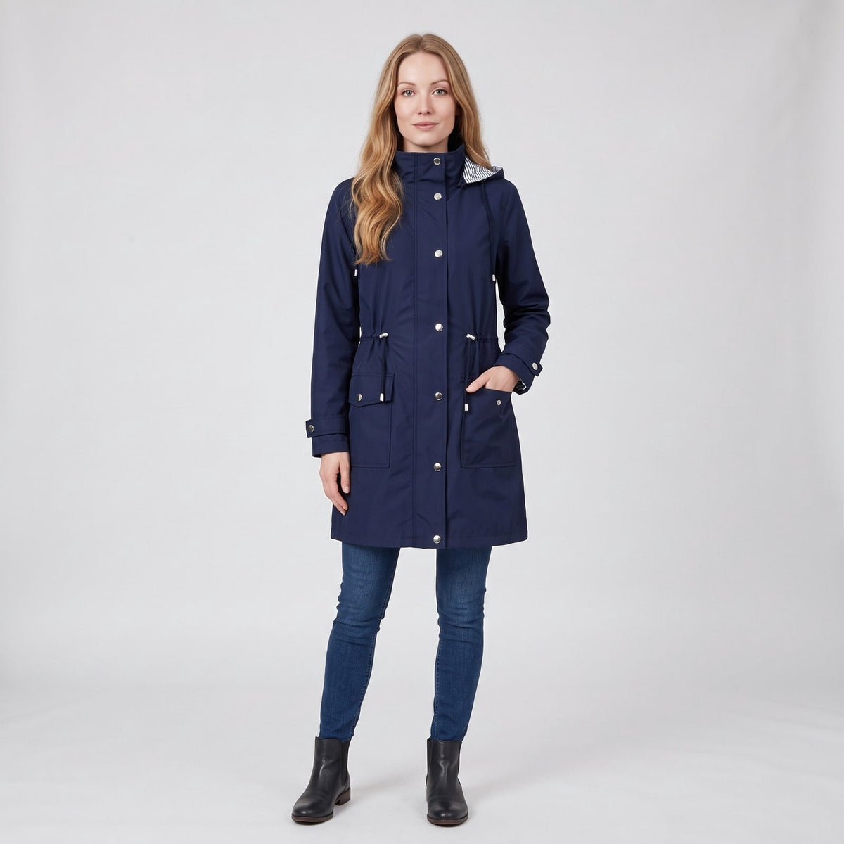 Long Coat for Women, Waterproof Hooded Rain Jacket 1