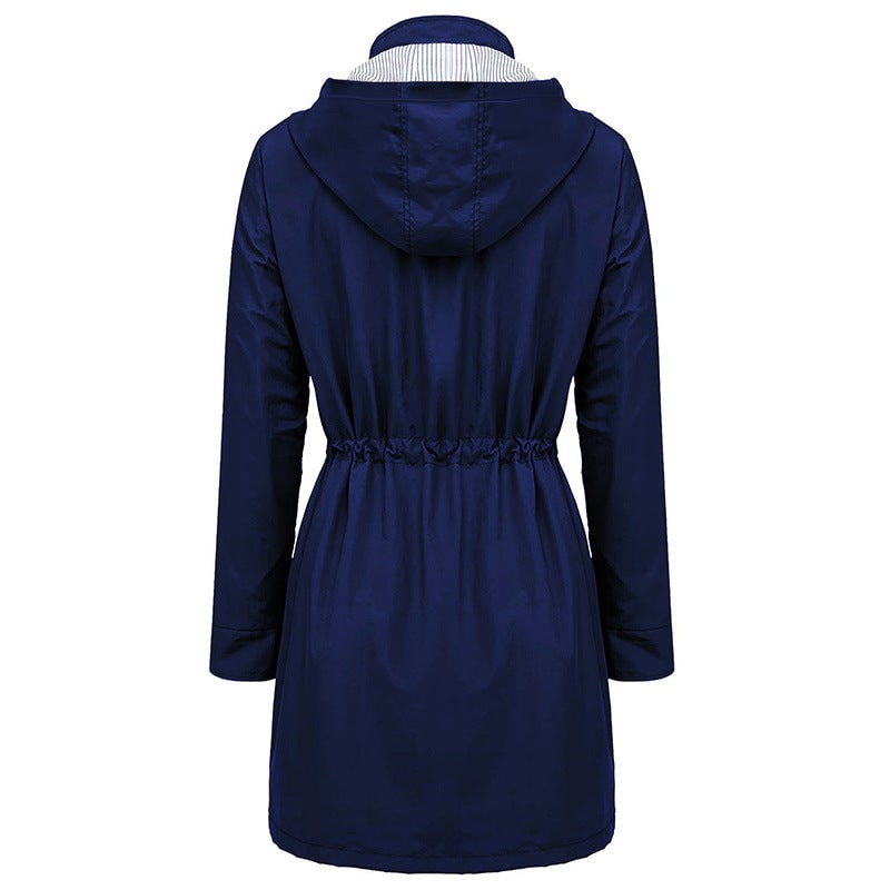 Long Coat for Women, Waterproof Hooded Rain Jacket 9