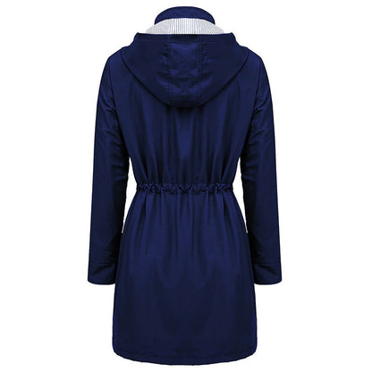 Long Coat for Women, Waterproof Hooded Rain Jacket 9