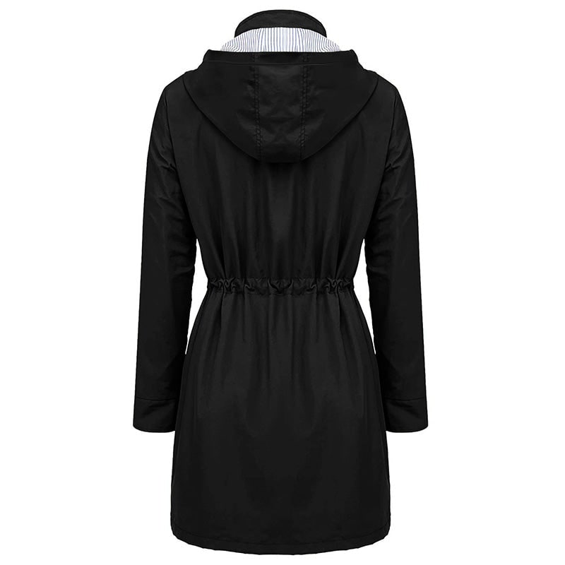 Long Coat for Women, Waterproof Hooded Rain Jacket 10