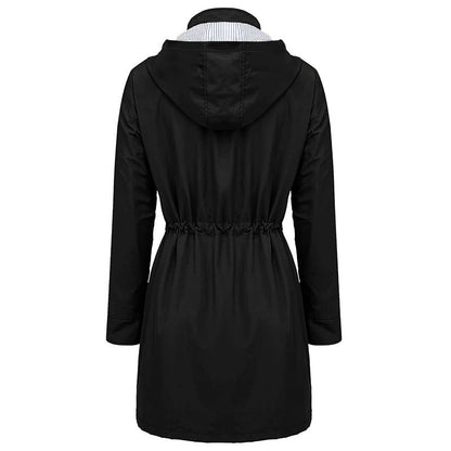 Long Coat for Women, Waterproof Hooded Rain Jacket 10