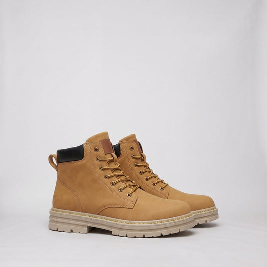 Winter Boots Chunky Boots Lace-Up with Lug Sole for Men 1
