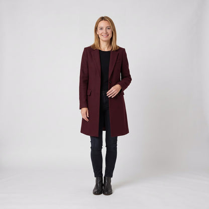 Women's Winter Jacket, Elegant Knee Length Winter Coat with Lapel Collar