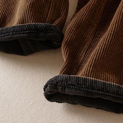 Women's Corduroy Harem Trousers with Fleece Lining & Drawstring 8