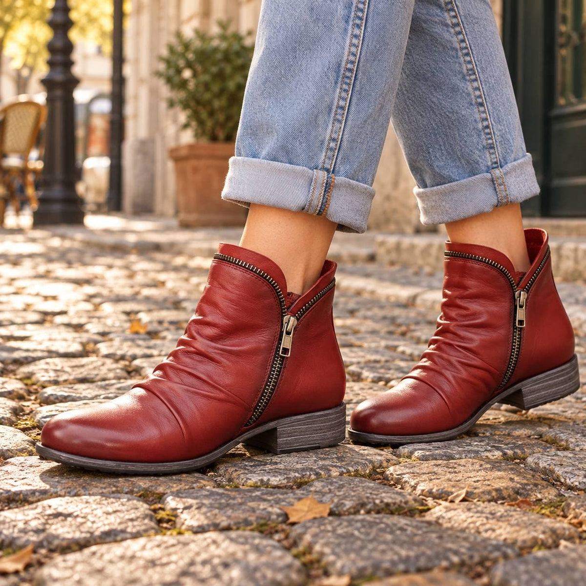 Women's Faux Leather Ankle Boots, Autumn, Timeless & Versatile 3