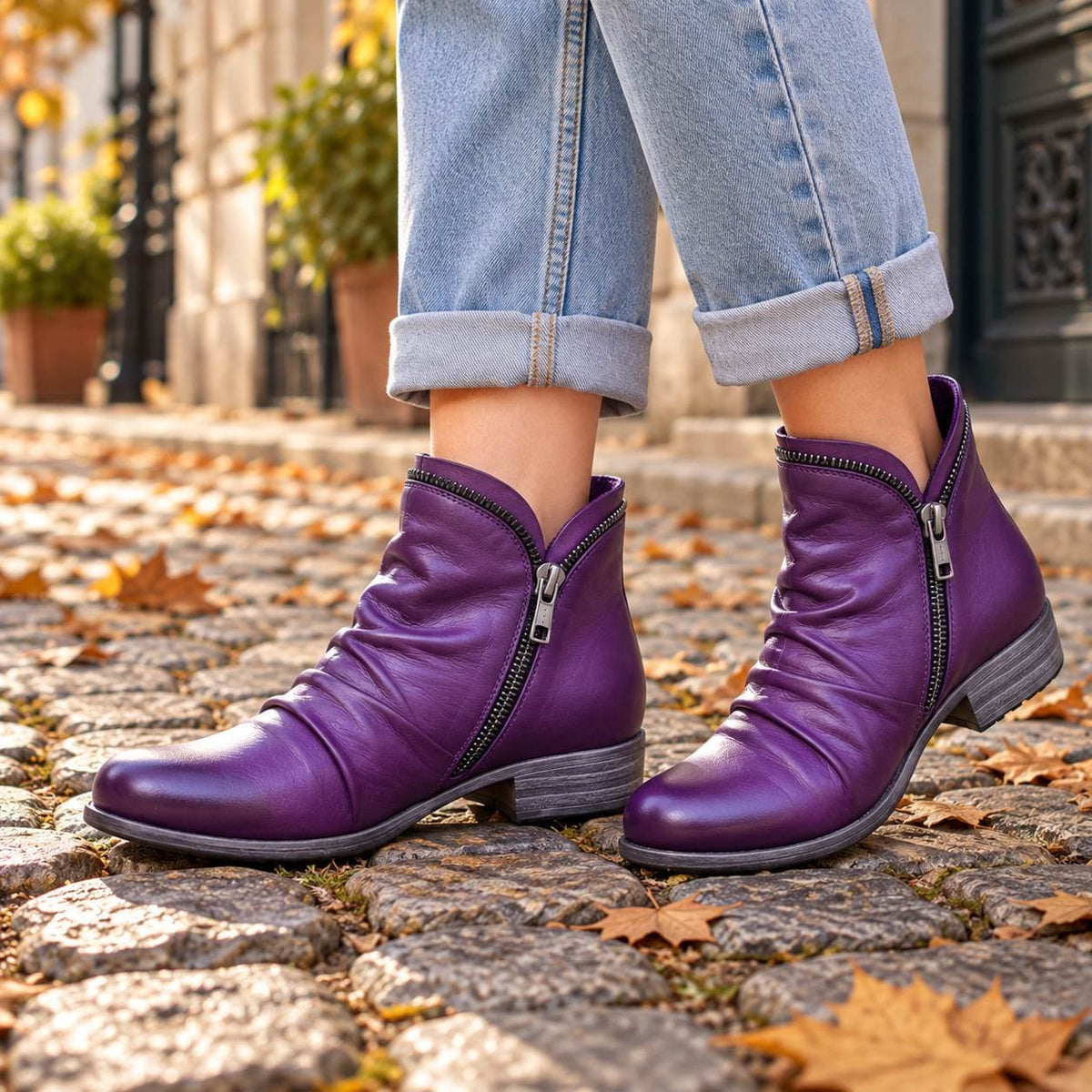 Women's Faux Leather Ankle Boots, Autumn, Timeless & Versatile 4