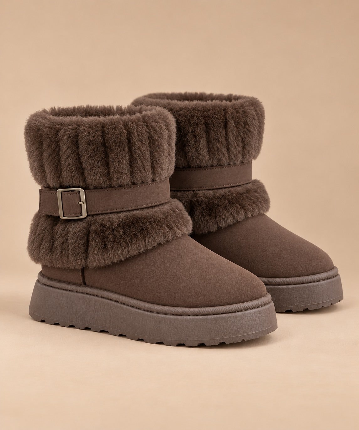Women's Fur-Trimmed Slip-On Winter Snow Boots 1