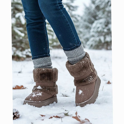 Women's Fur-Trimmed Slip-On Winter Snow Boots 5