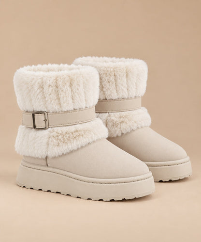 Women's Fur-Trimmed Slip-On Winter Snow Boots 6