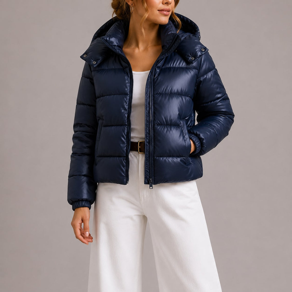 Women's Hooded Puffer Jacket, Lightweight Quilted Winter Coat 3