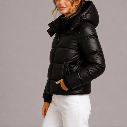 Women's Hooded Puffer Jacket, Lightweight Quilted Winter Coat 4