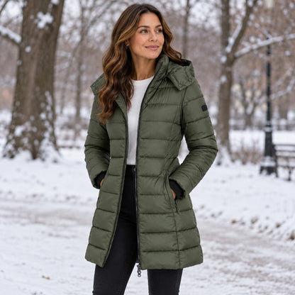 Women's Long Hooded Insulated Puffer Winter Coat 5