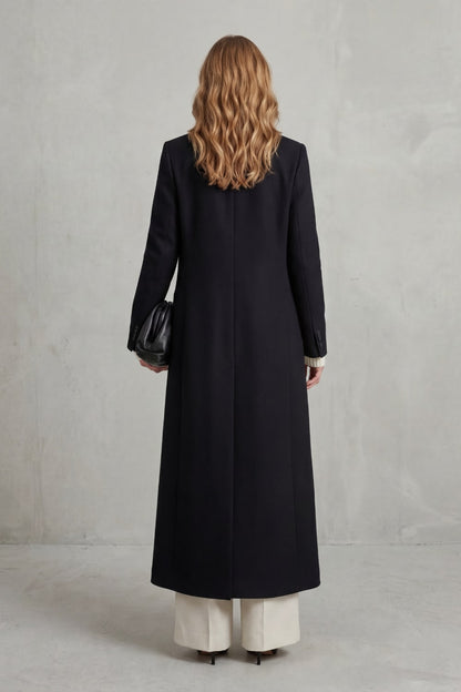 Women's Long Tailored Coat, Classic Fit & Timeless Warmth 4
