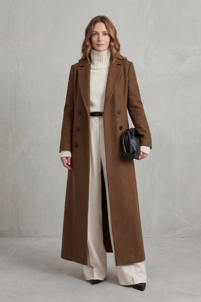 Women's Long Tailored Coat, Classic Fit & Timeless Warmth 6