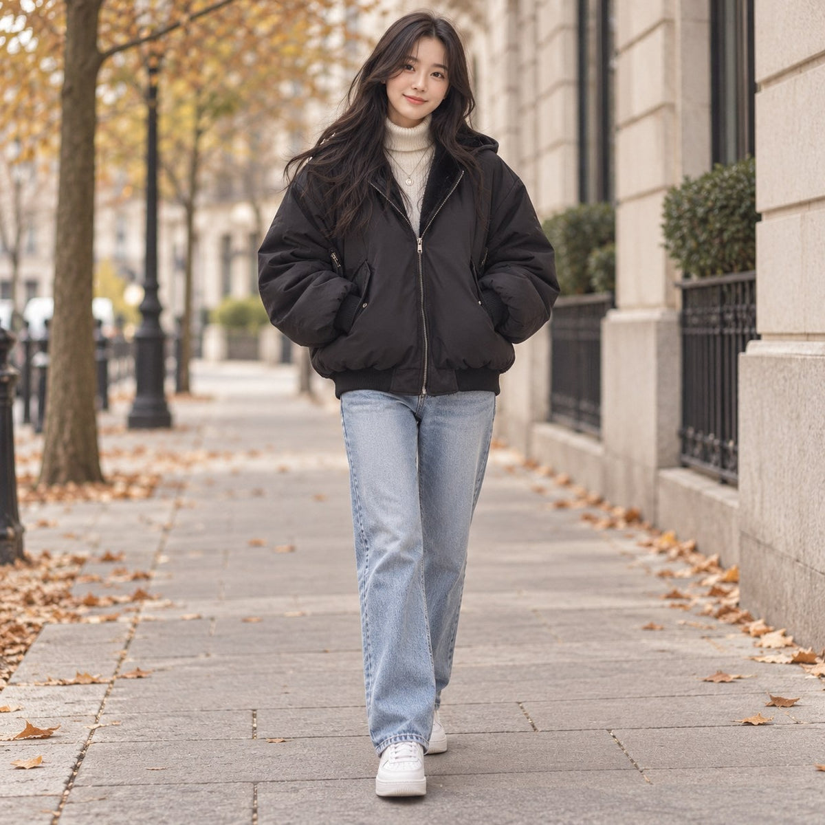 Women's Reversible Hooded Jacket, 2-in-1 Autumn & Winter Jacket 1