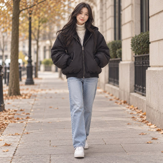 Women's Reversible Hooded Jacket, 2-in-1 Autumn & Winter Jacket 1