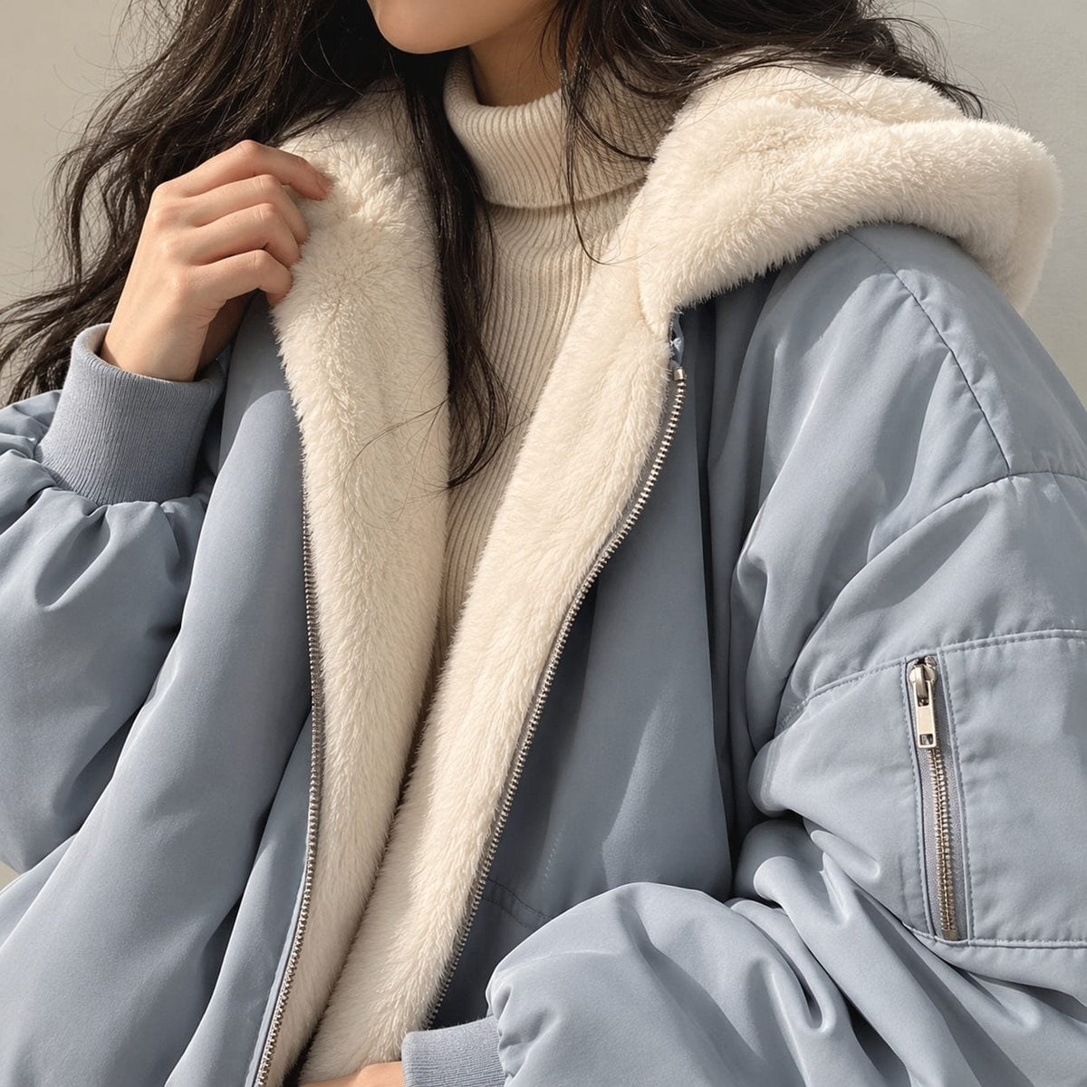 Women's Reversible Hooded Jacket, 2-in-1 Autumn & Winter Jacket 3