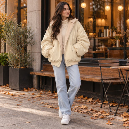 Women's Reversible Hooded Jacket, 2-in-1 Autumn & Winter Jacket 4