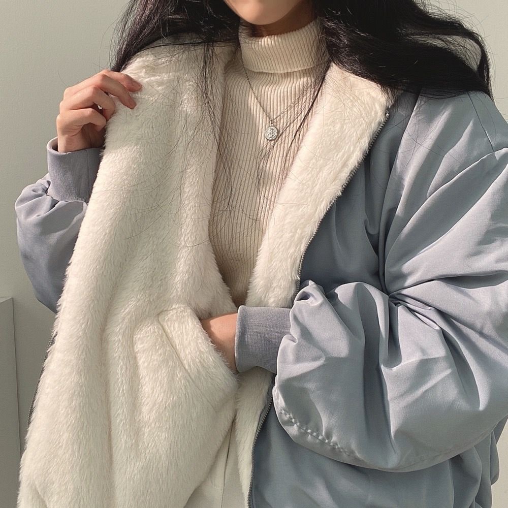 Women's Reversible Hooded Jacket, 2-in-1 Autumn & Winter Jacket 6