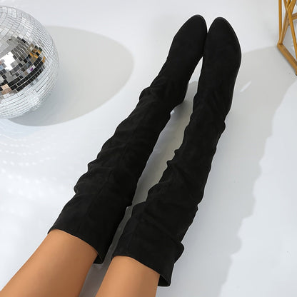 Women's Slip-On Over-the-Knee Boots with Block Heel 3