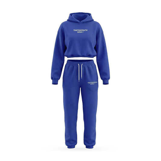 Womens Tracksuit, Cropped Hoodie and Cuffed Joggers Set 1