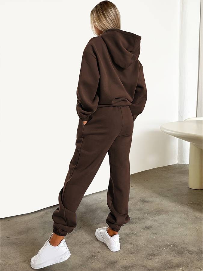 Womens Tracksuit, Cropped Hoodie and Cuffed Joggers Set 3