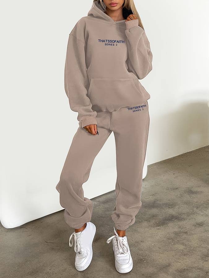 Womens Tracksuit, Cropped Hoodie and Cuffed Joggers Set 4