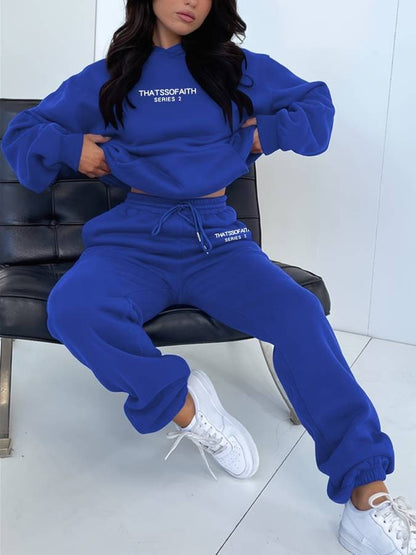 Womens Tracksuit, Cropped Hoodie and Cuffed Joggers Set 7