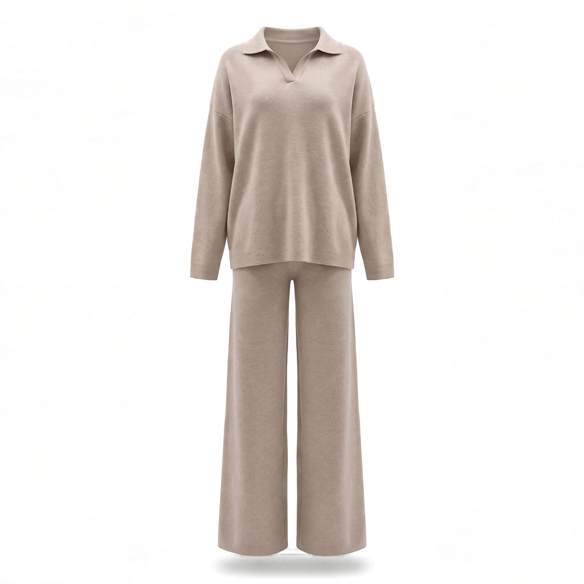 Womens Tracksuit, Knit Lounge Set with Wide Leg Trousers 1