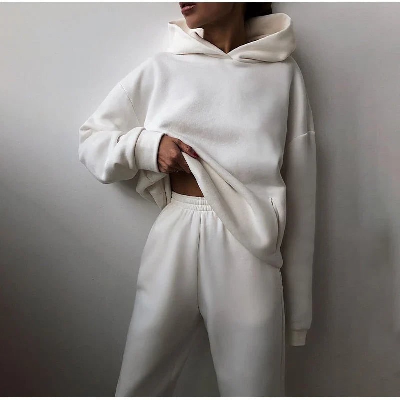Womens Tracksuit, Oversized Fleece Hoodie and Joggers Set 3