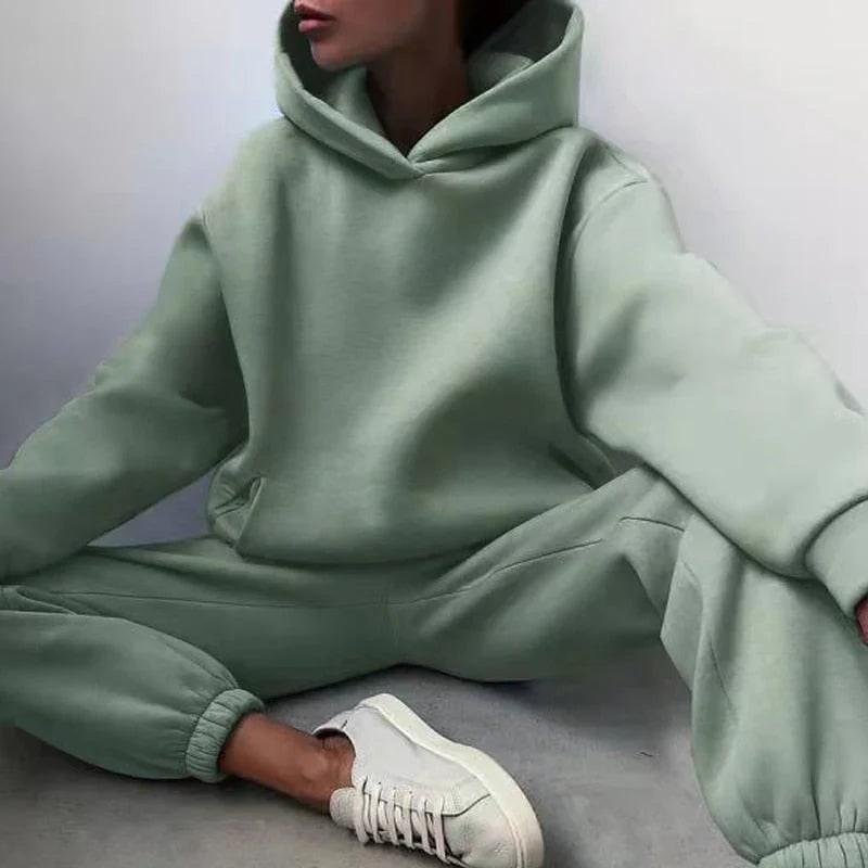Womens Tracksuit, Oversized Fleece Hoodie and Joggers Set 4