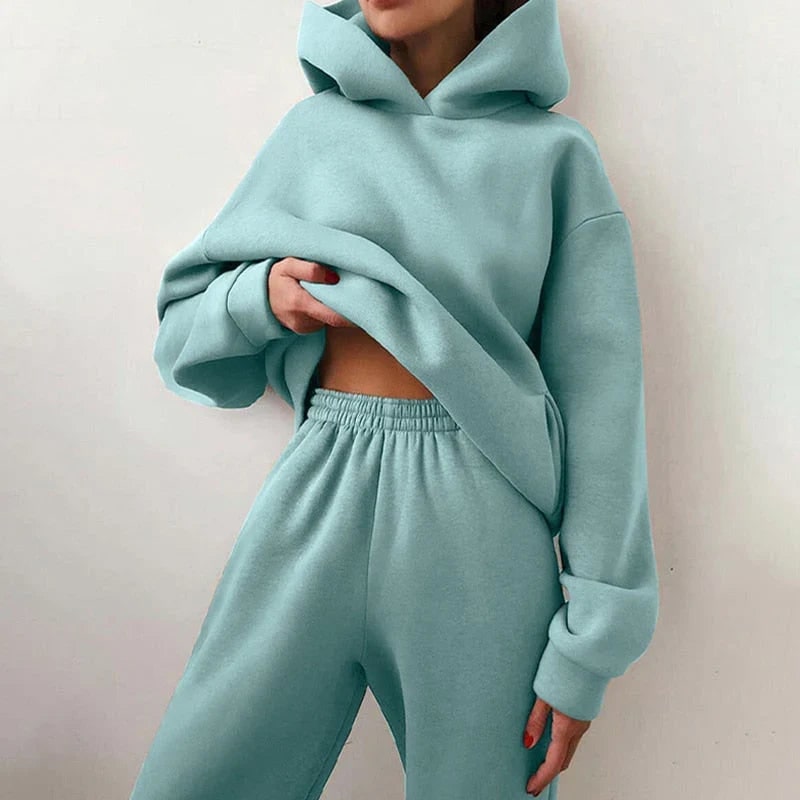 Womens Tracksuit, Oversized Fleece Hoodie and Joggers Set 5