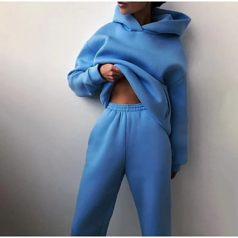 Womens Tracksuit, Oversized Fleece Hoodie and Joggers Set 6