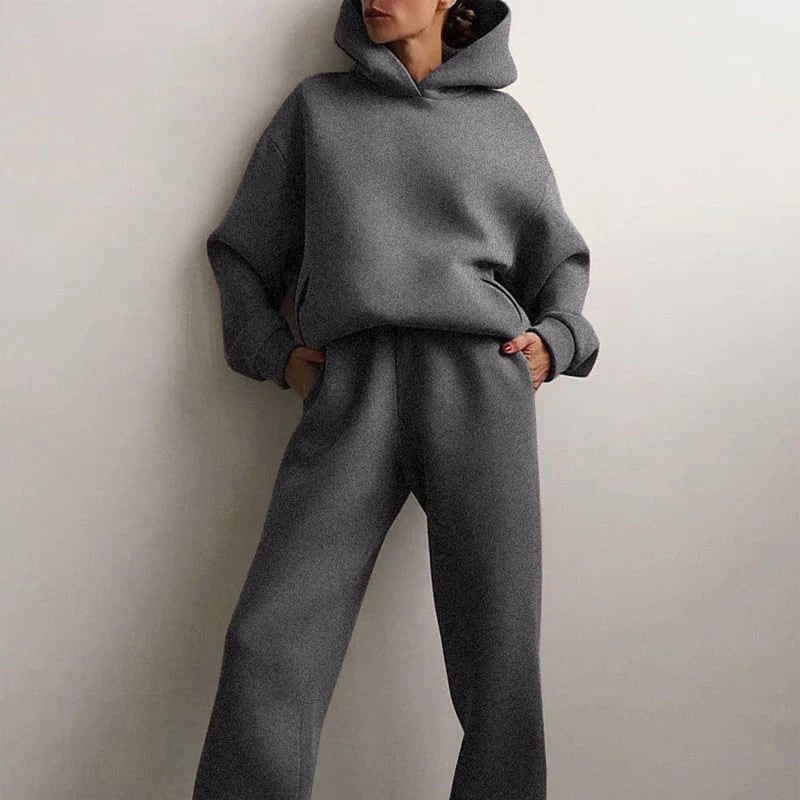 Womens Tracksuit, Oversized Fleece Hoodie and Joggers Set 7