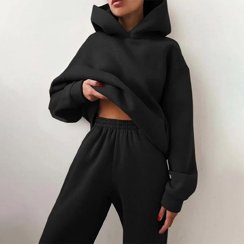 Womens Tracksuit, Oversized Fleece Hoodie and Joggers Set 8